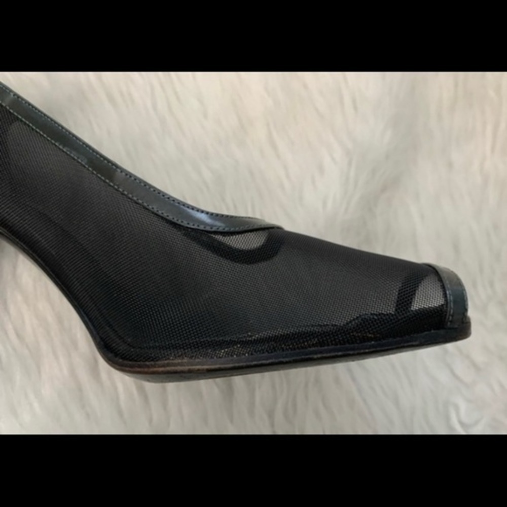 YSL Yves Saint Laurent Pumps Heels Shoes Authentic Patent Leather Mesh - Picture 16 of 16